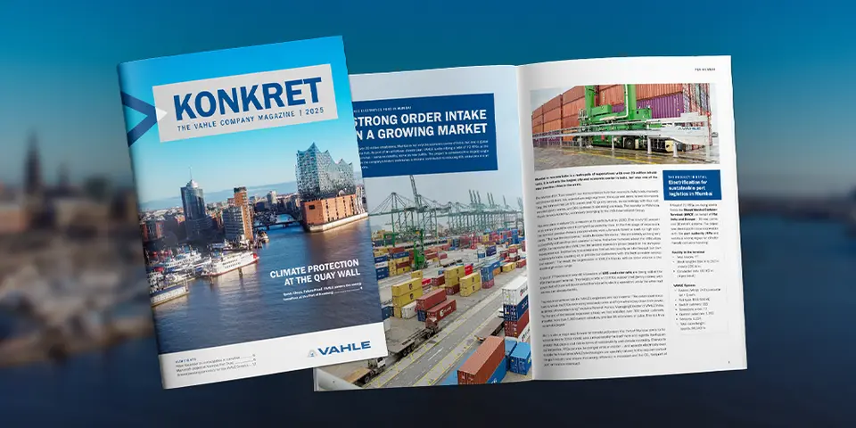 Discover "VAHLE konkret 2025": Exciting projects worldwide, insights into efficiency and innovation as well as the interview with Mr Logimat.